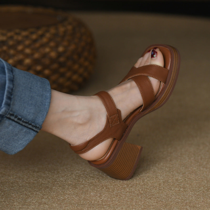 Vianelle | Women’s Orthopedic Crisscross Block Heel Sandals