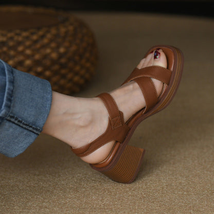 Vianelle | Women’s Orthopedic Crisscross Block Heel Sandals