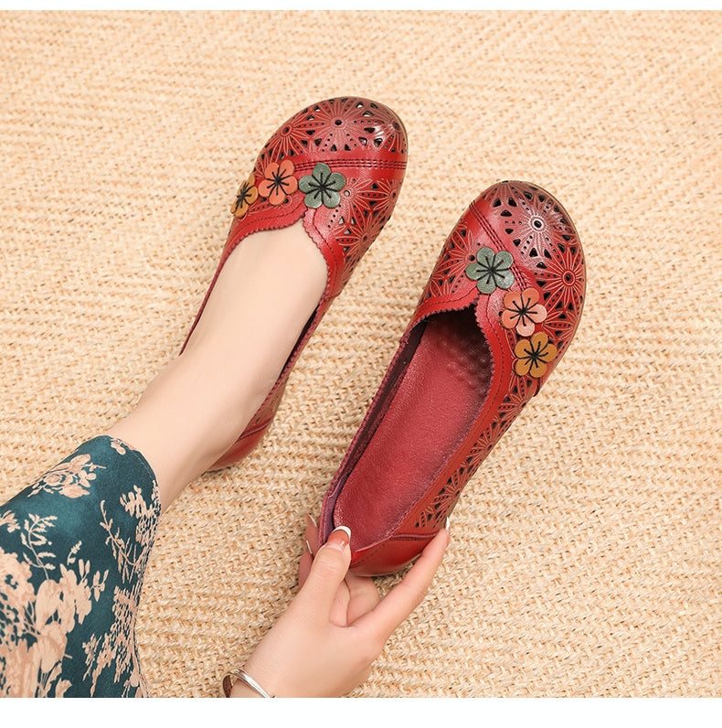 OrthoCare Floral Cutout Slip-On Comfort Flats