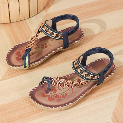 Hyacinthe | Women’s Orthopedic Boho Beaded Toe Ring Sandals