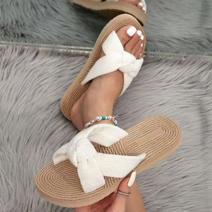 OrthoCare Bohemian Bow Slip-On Flat Sandals