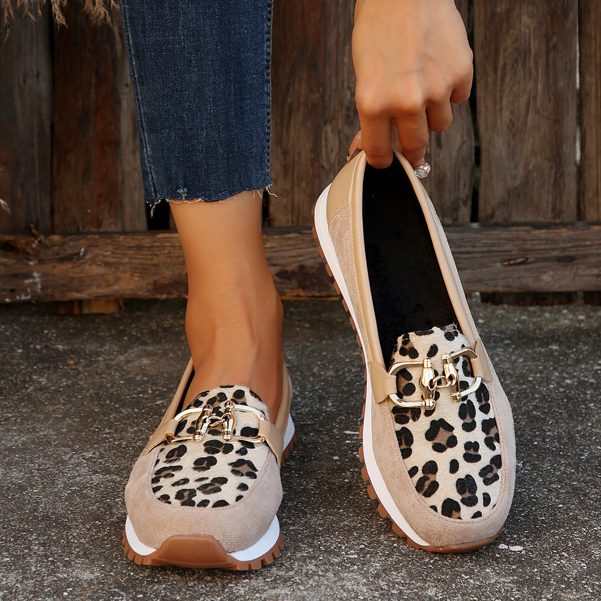 Isabeau | Women’s Orthopedic Leopard Print Slip-On Sneakers