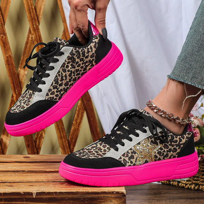OrthoCare Unique Leopard Print Sneakers For Men And Women - Retro Style