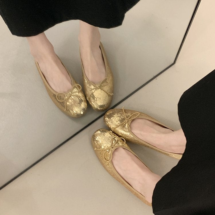Arielle | Women’s Orthopedic Metallic Ballet Flat Shoes
