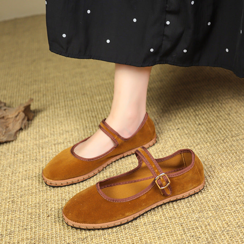 Mazelle | Women’s Orthopedic Velvet Mary Jane Flats