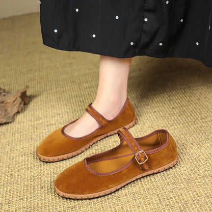 Mazelle | Women’s Orthopedic Velvet Mary Jane Flats
