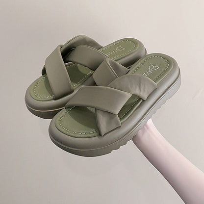 Ilithya | Women’s Orthopedic Cross Strap Platform Slides