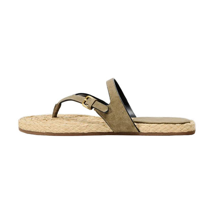 Quillara | Women’s Orthopedic Braided Straw Thong Sandals