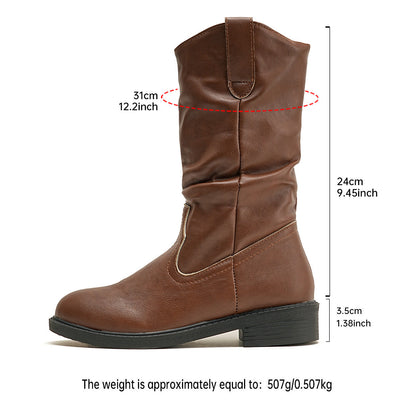OrthoCare Pleated Leather Boots - Midcalf Comfort