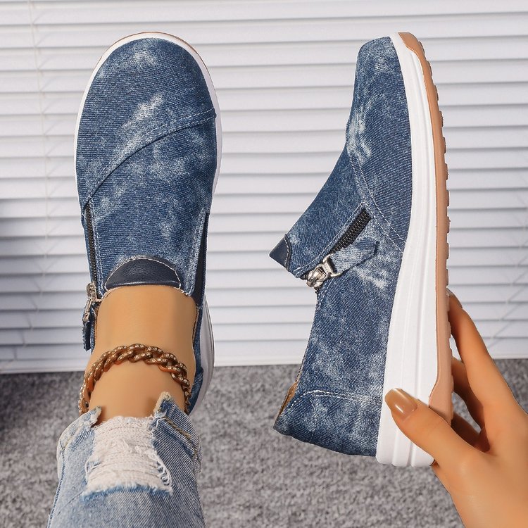 OrthoCare Denim Slip-On Sneakers – Lightweight Casual Walking Shoes
