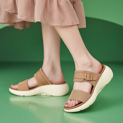 OrthoCare | Double Strap Comfort Platform Slide Sandals