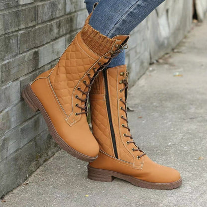 Anna | Orthopedic Quilted Lace-Up Winter Boots