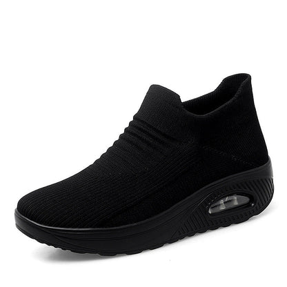 Orthopedic Air Cushion Slip-On Sneakers – Breathable Knit Lightweight Walking Shoes