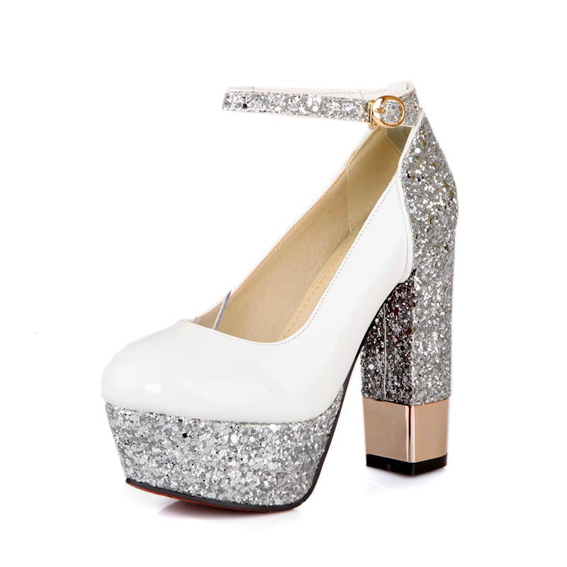 OrthoCare Retro Patent Leather Platform Shoes With A Single Buckle