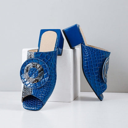 Aelin | Women’s Orthopedic Embellished Block Heel Mule Sandals