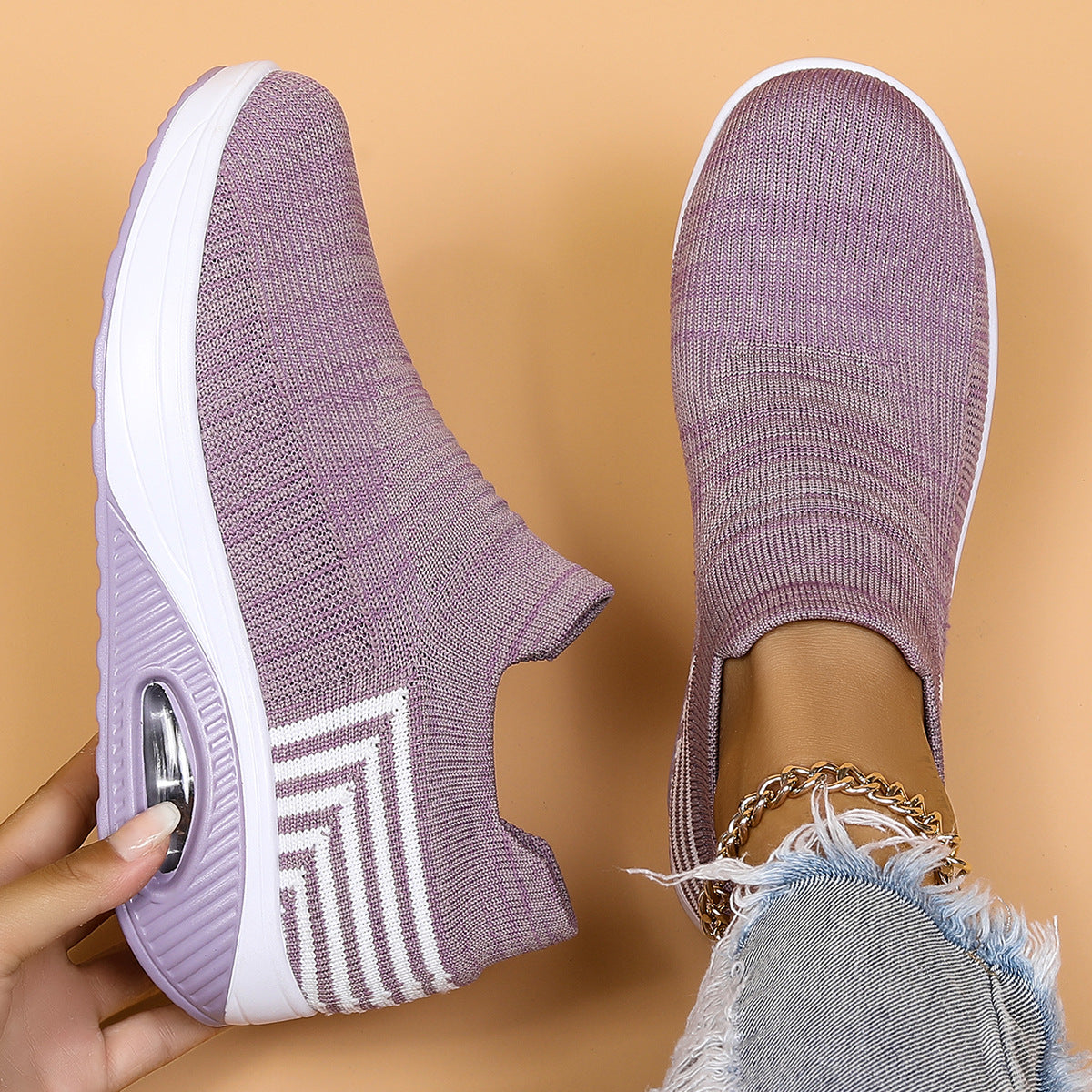 OrthoCare Women’s Slip-On Sneakers – Lightweight Breathable Walking Shoes