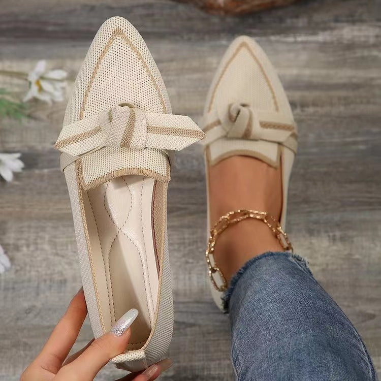 OrthoCare Pointed Toe Flat Shoes With Bow