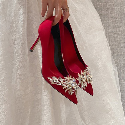 OrthoCare Unique Red High Heel Wedding Shoes
