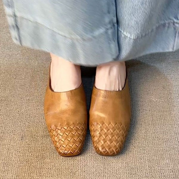 OrthoCare | Woven Toe Slip-On Mule Loafers