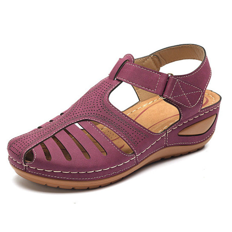 OrthoCare Plus Size Retro Wedge Sandals - Comfort And Style