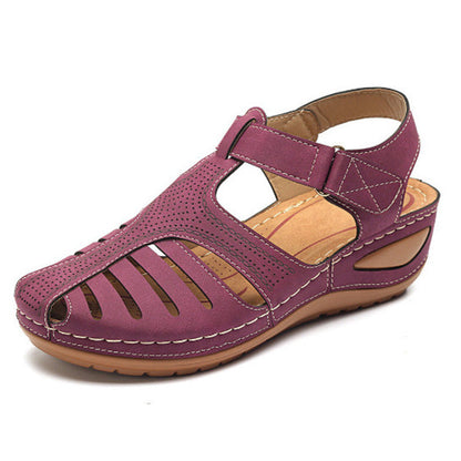 OrthoCare Plus Size Retro Wedge Sandals - Comfort And Style