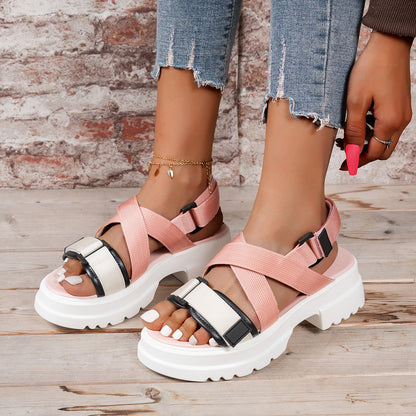 Ysaline | Women’s Orthopedic Chunky Platform Cross Strap Sandals