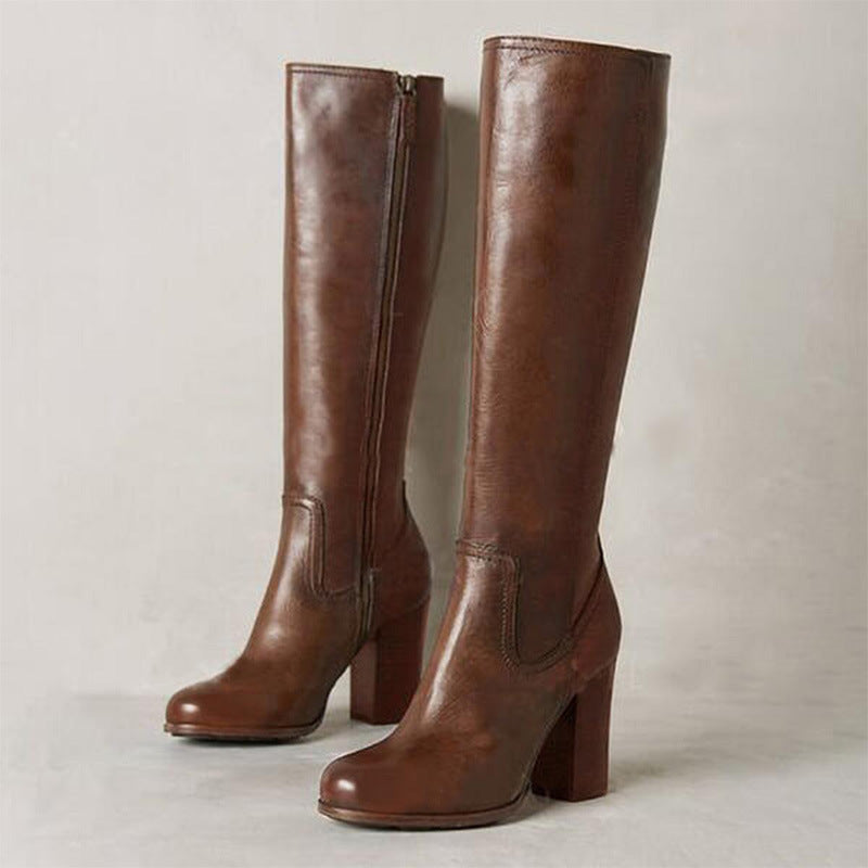 OrthoCare Plus-Size Boots - Chunky Heel & Zipper