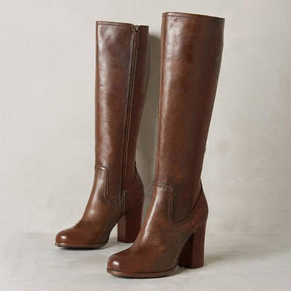 OrthoCare Plus-Size Boots - Chunky Heel & Zipper