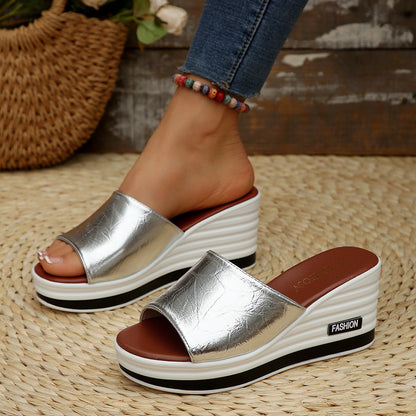 Heleneva | Women’s Orthopedic Platform Slide Wedge Sandals