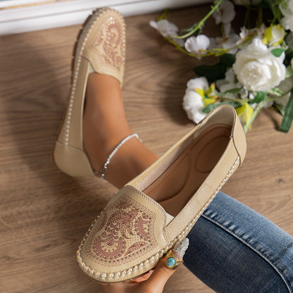 OrthoCare Retro Flat Loafers  With A Unique Vintage Look