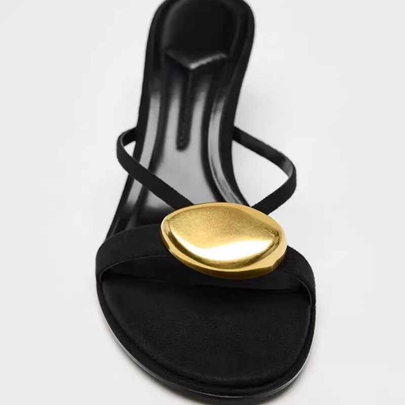 Quirina | Women’s Orthopedic Gold Accent Strappy Stiletto Sandals
