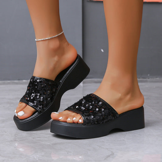 OrthoCare Rhinestone Platform Slide Sandals