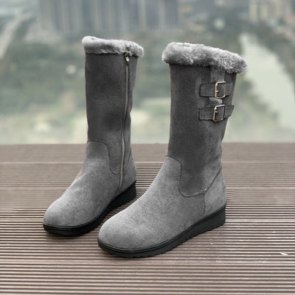 Minh | Orthopedic Faux-Fur Buckle Mid-Calf Winter Boots