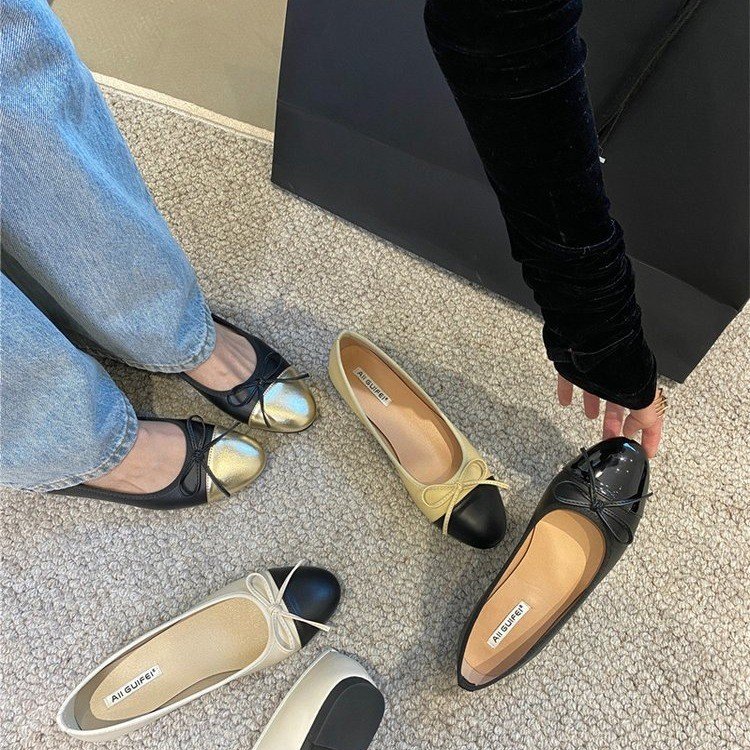 OrthoCare Classic Two-Tone Ballet Flats – Lightweight Slip-On Comfort Shoes