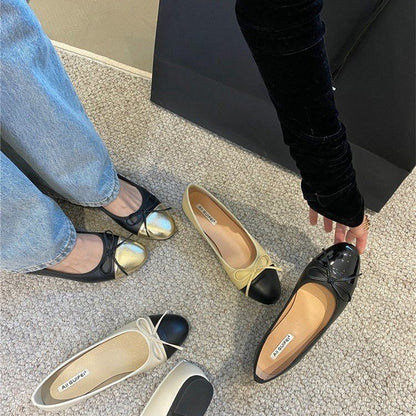 OrthoCare Classic Two-Tone Ballet Flats – Lightweight Slip-On Comfort Shoes