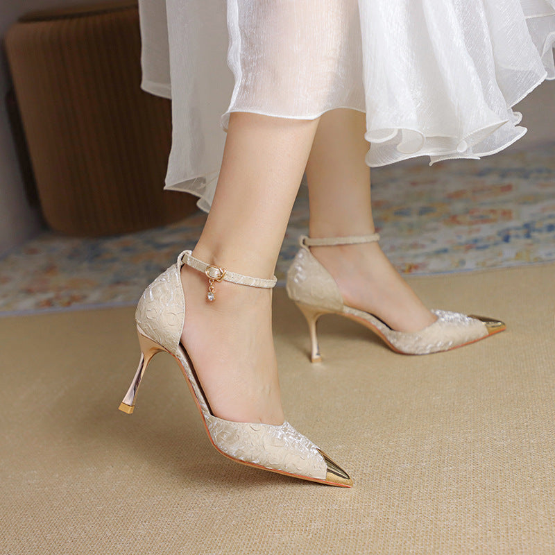 OrthoCare | Pointed Toe Ankle Strap Stiletto Heels