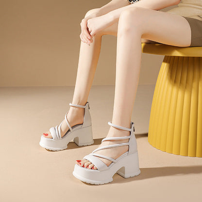 Quinella | Women’s Orthopedic Lace-Up Platform Block Heel Sandals