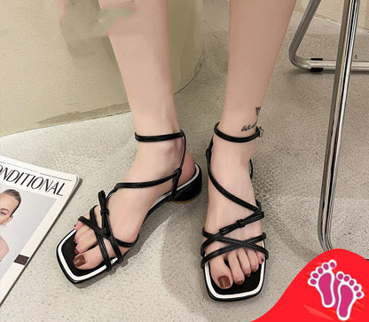Berenika | Women’s Orthopedic Strappy Square Toe Block Heel Sandals