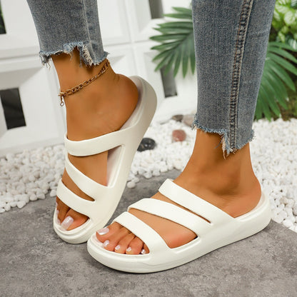 OrthoCare | Soft Cushioned Cross Strap Slide Sandals