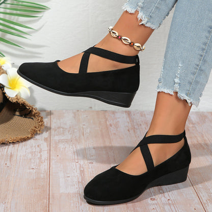 OrthoCare Cross Strap Comfort Flats – Stylish Support Everyday Shoes