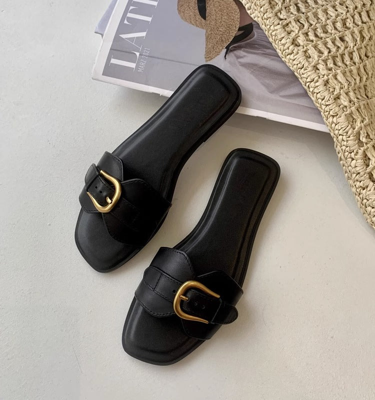Solene | Women’s Orthopedic Buckle Strap Slide Sandals