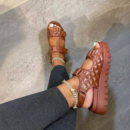 Saphira | Women’s Orthopedic Double Buckle Platform Gladiator Sandals