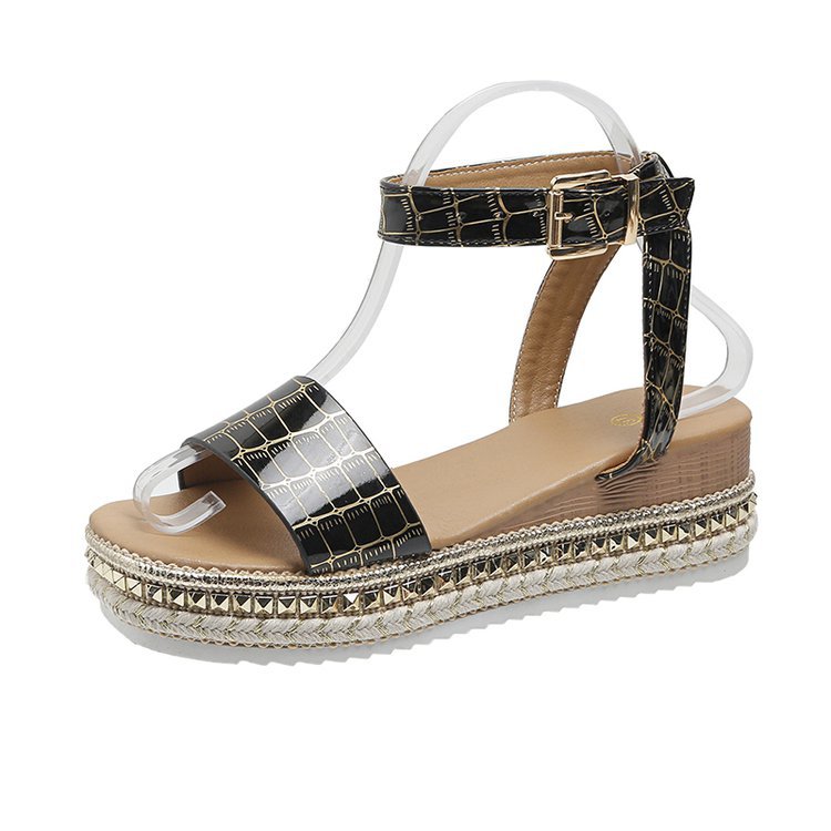 Vaelina | Women’s Orthopedic Snake Print Espadrille Platform Sandals
