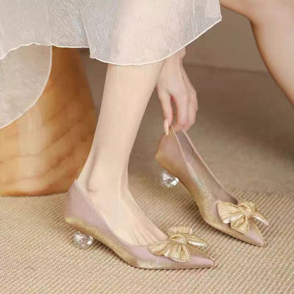 OrthoCare | Bow Detail Pointed Toe Ballet Flats