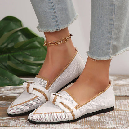 OrthoCare Pointed Toe Flat Shoes With Bow