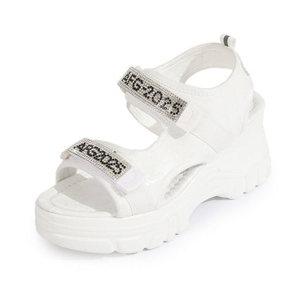 OrthoCare Wedge Heel Sandals With Rhinestones
