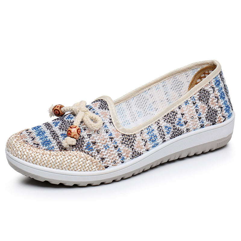 Ione | Women’s Orthopedic Boho Knit Slip-On Flats