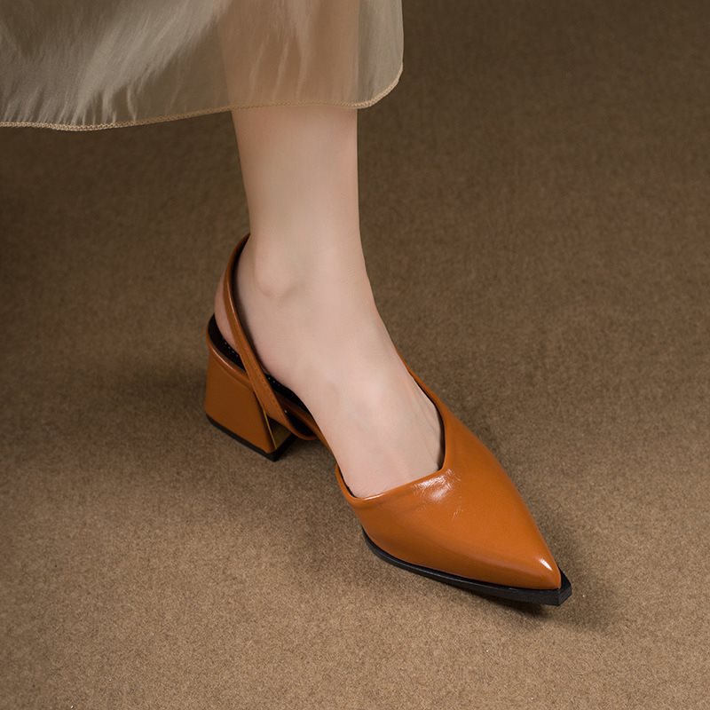 Paolina | Women’s Orthopedic Pointed Toe Slingback Block Heel Pumps