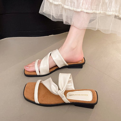 OrthoCare | Cross Strap Cork Footbed Slide Sandals