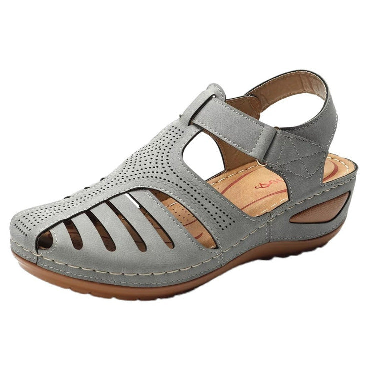 OrthoCare Plus Size Retro Wedge Sandals - Comfort And Style
